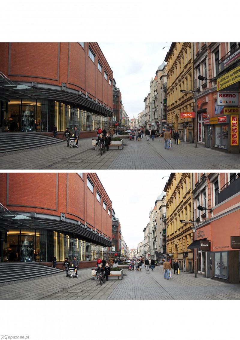 Półwiejska obecnie i po planowanych zmianach | fot. Natalia Regimowicz / Ulepsz Poznań