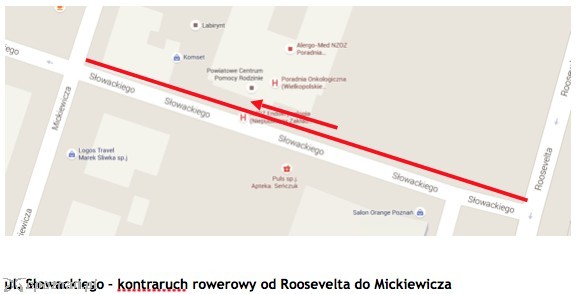 Strzałka pokazuje kierunek poruszania się rowerzystów pod prąd | fot. ZDM