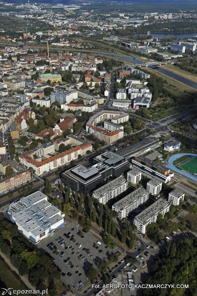 Maraton i widok na centrum Poznania | fot. Aerofoto Kaczmarczyk