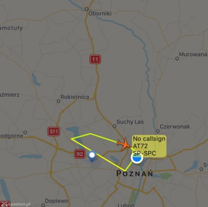 fot. Flightradar24 - Hrzonszczwczcinie / Twitter