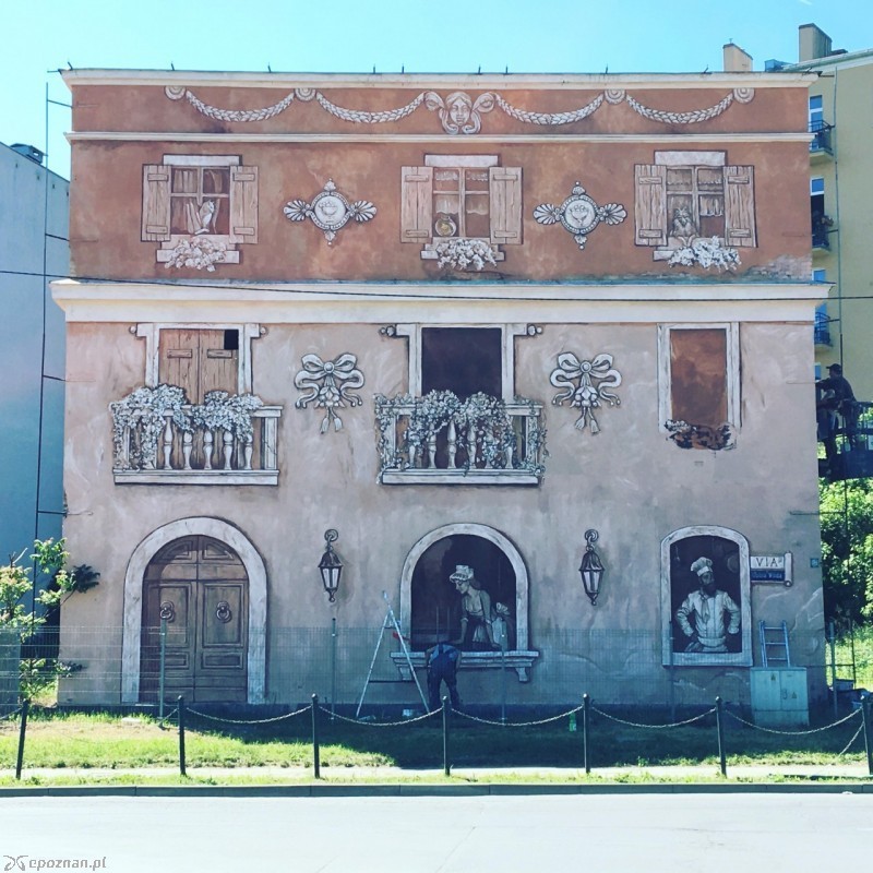 Mural w chwili powstawania | fot. Rafał Leja