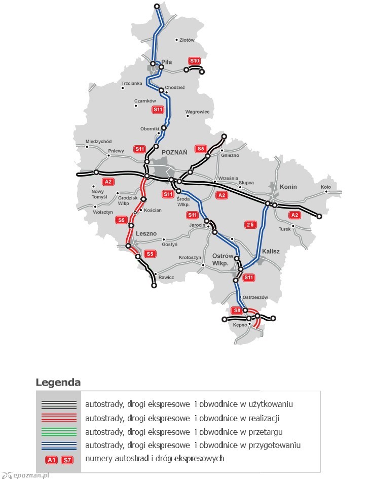 Chodzi o fragment między Piła i już istniejącym odcinkiem S10 zaznaczonym na mapie | fot. GDDKiA