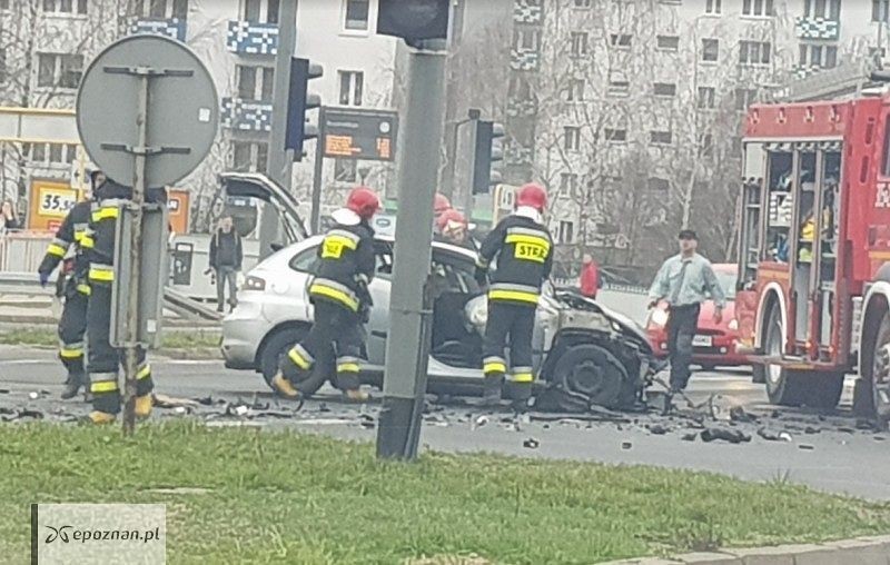 Wypadek z udziałe wozu strażakciego z dnia 22.03.2019 | fot. Tomasz Budzyński