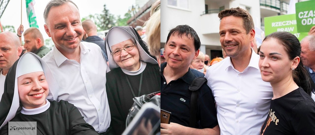 Kandydaci w trakcie spotkań z wyborcami | fot. Andrzej Duda FB / Rafał Trzaskowski FB