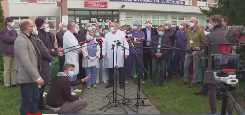 Konferencja prasowa pracowników szpitala | fot. WTK