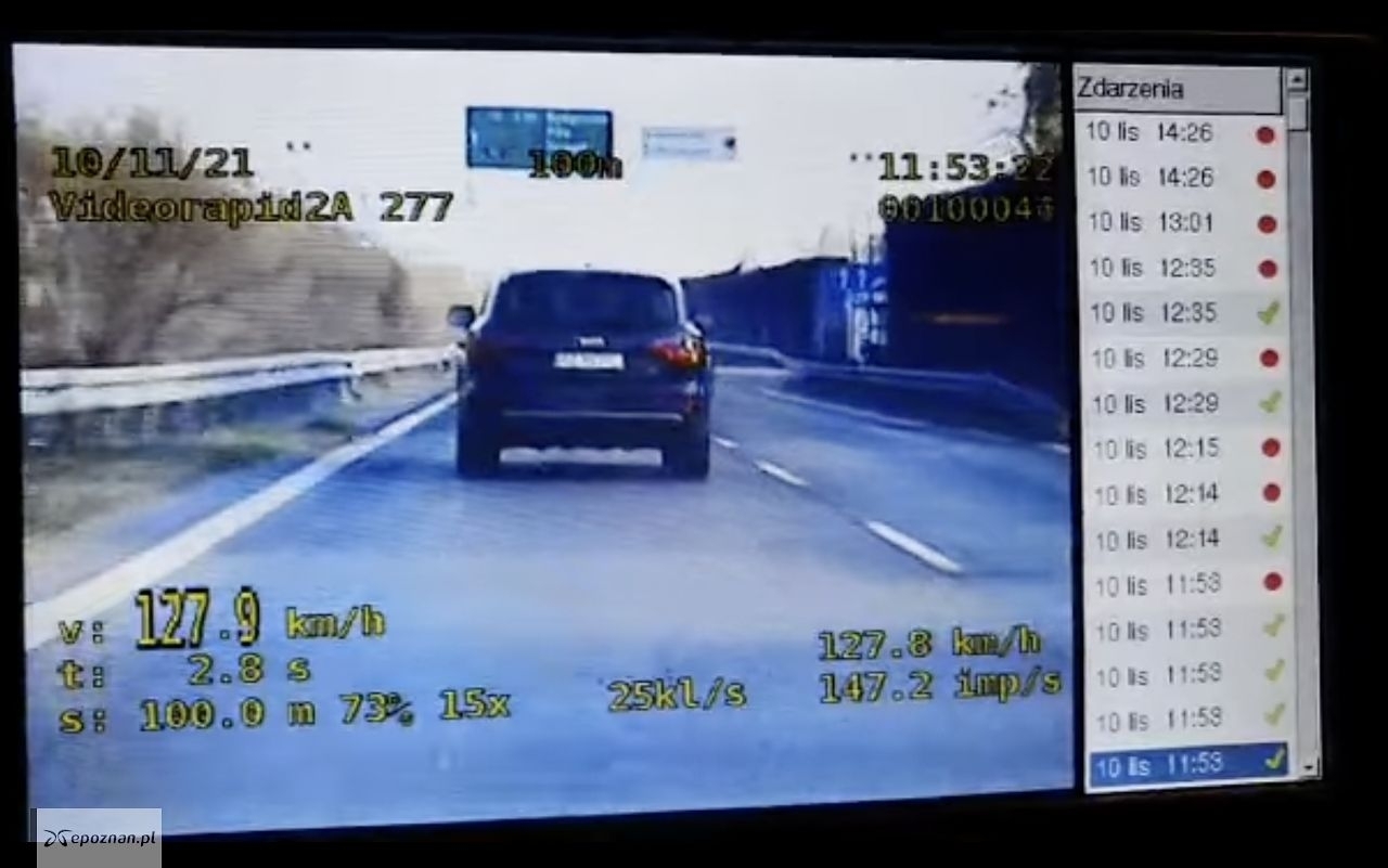 Przekroczenie prędkości na ul. Warszawskiej | fot. policja
