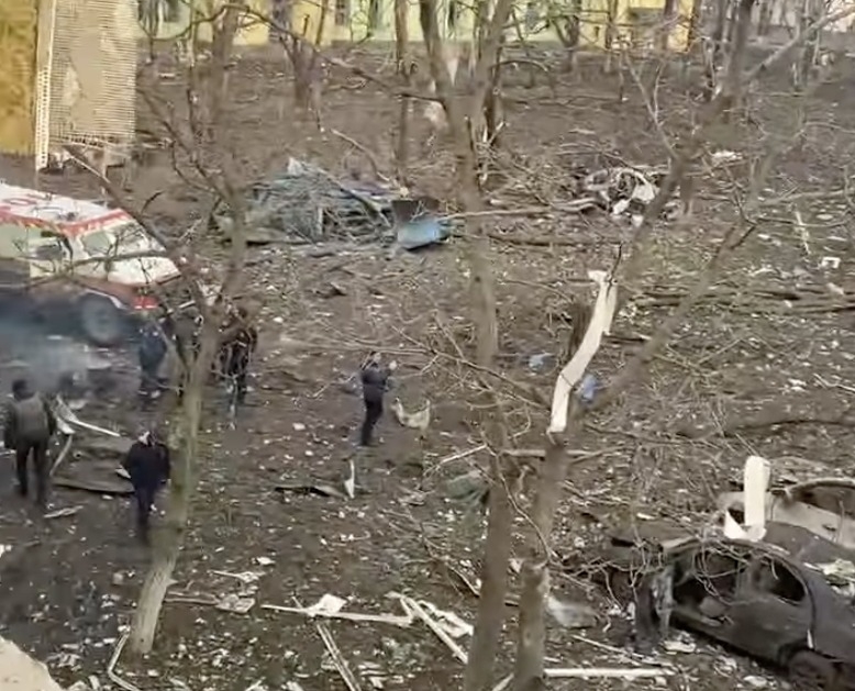 Okolice szpitala położniczego w Mariupolu | fot. Ukraińskie siły zbrojne