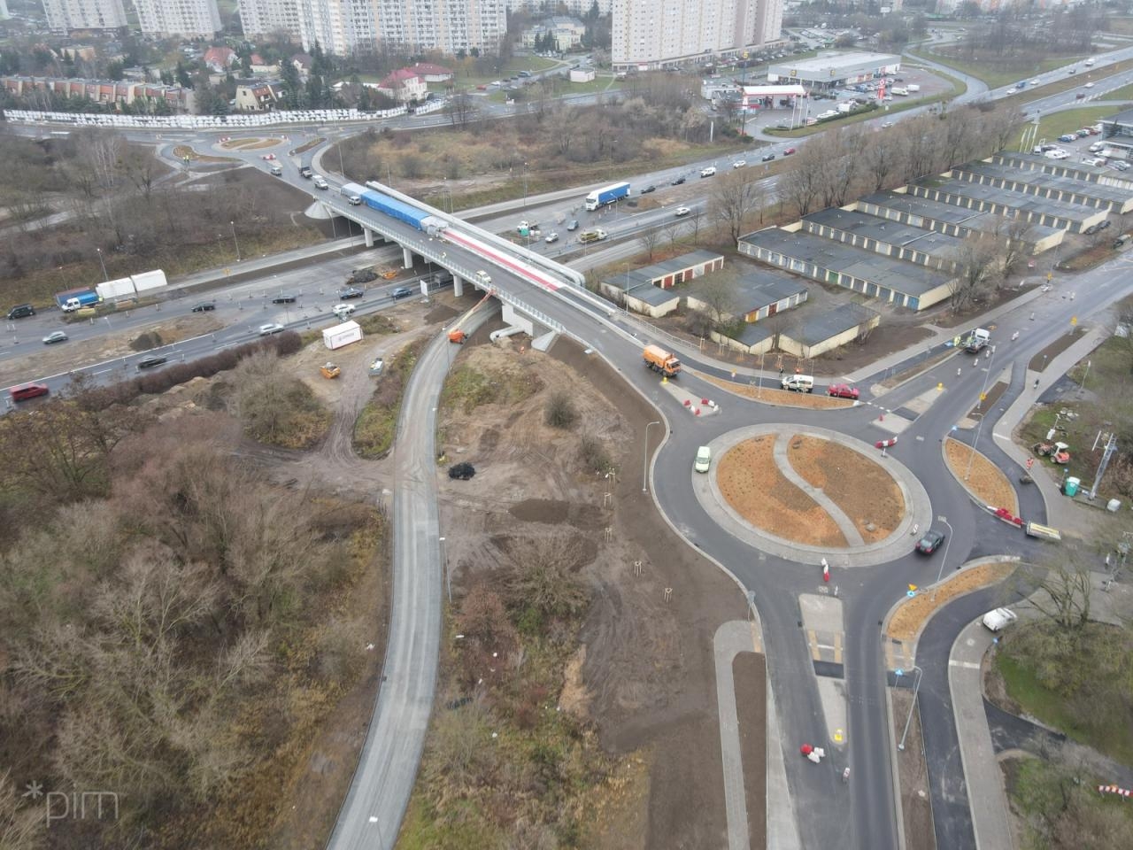 Wiadukt i ronda w ciągu Kurlandzkiej | fot. PIM