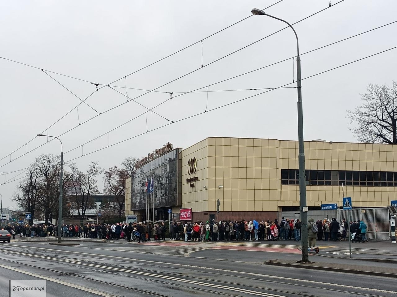 Kolejka osób oczekujących na wejście na teren MTP | fot. Włodzimierz Hoppel
