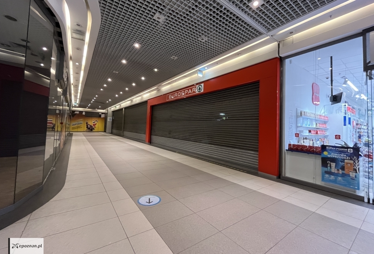 Eurospar zamknął się w Galerii Malta na początku stycznia. | fot. KaT
