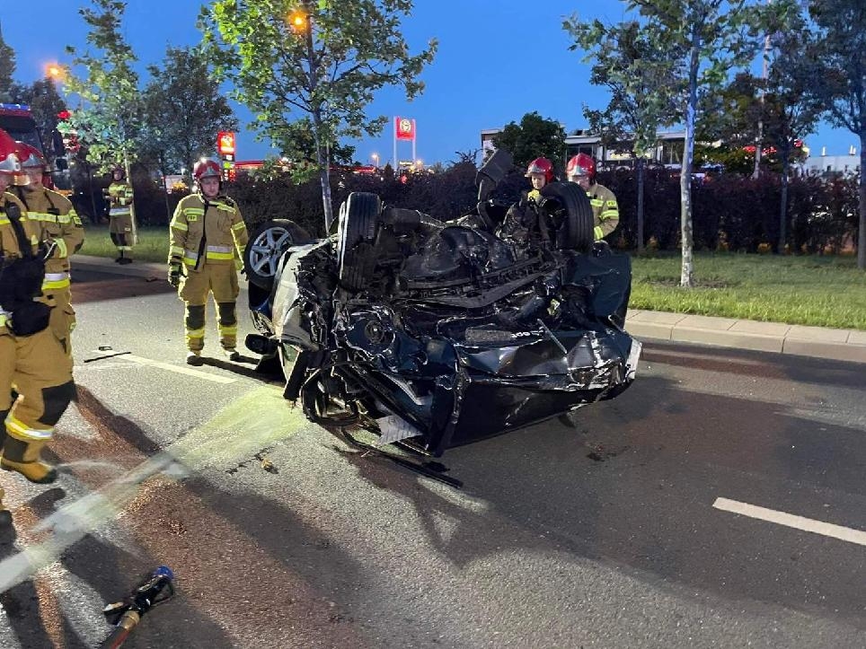 Wypadek na ulicy Krzywoustego | fot. KM PSP Poznań